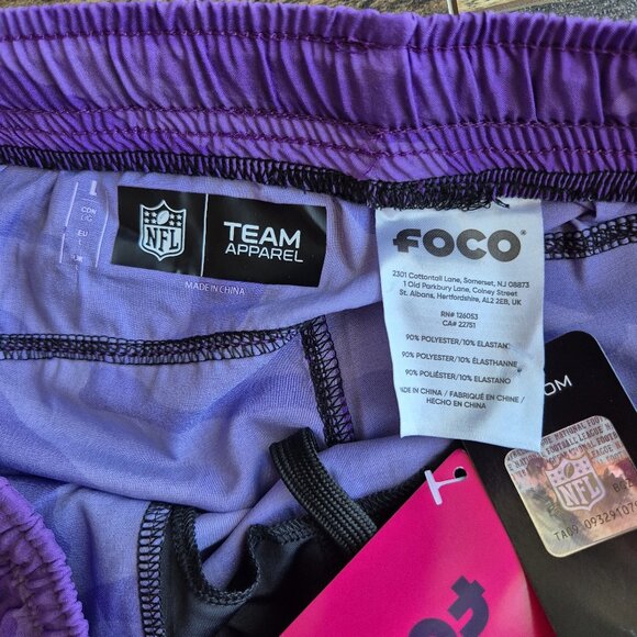 NWT FOCO NFL Minnesota Vikings Tonal Camouflage Shorts Pocket Drawstring Purple - Picture 9 of 13